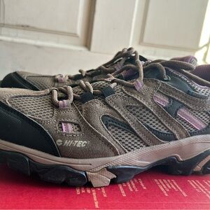 Hi-Tec Waterproof Hiking Shoes Womens Brown Purple Trail Outdoor